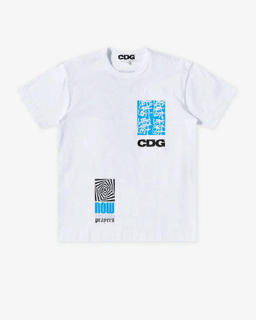 CDG-Ignored-Prayers-T-Shirt-2-White-Front-Side.png CDG Ignored Prayers T-Shirt 2 White - Image 1