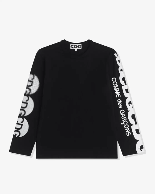 CDG-Logo-Long-Sleeve-T-Shirt-Black-1.png CDG Logo Long Sleeve T-Shirt Black - Image 1