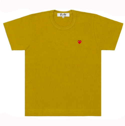CDG-PLAY-Coloured-Small-Emblem-T-Shirt-Olive.png CDG PLAY Coloured Small Emblem T-Shirt (Olive) - Image 1
