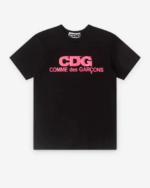 CDG Pink Logo T-Shirt Black