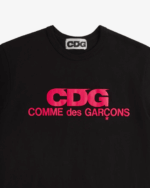 CDG Pink Logo T-Shirt Black - Image 2