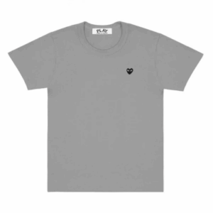 CDG Play Basic Coloured T-Shirt Small Black Emblem (Grey)