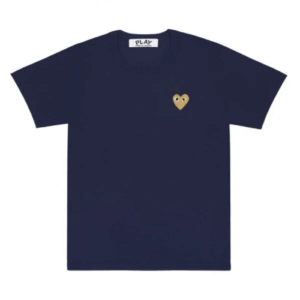 CDG Play Basic T-Shirt Gold Emblem (Navy)
