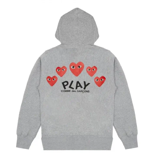 CDG-Play-Grey-Multi-Logo-Zip-Hoodie12.png CDG Play Grey Multi Logo Zip Hoodie - Image 1