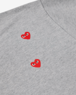CDG Play Multi Red Heart Logo T-Shirt Grey - Image 2