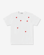 CDG Play Multi Red Heart Logo T-Shirt White