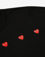 CDG Play Multi Red Heart T-Shirt Black - Image 2
