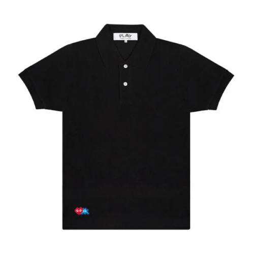 CDG-Play-Polo-Red-Invader-Heart-and-Blue-Emblem.png CDG Play Polo Red Invader Heart and Blue Emblem - Image 1