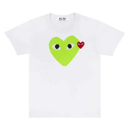 CDG-Play-T-Shirt-Pastel-Heart-and-Red-Emblem.png CDG Play T-Shirt Pastel Heart and Red Emblem - Image 1