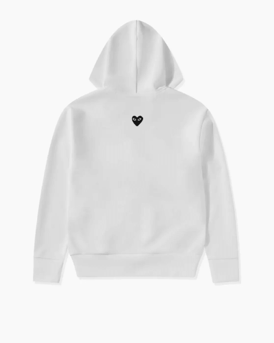 CDG-Play-Unisex-Reverse-Black-Heart-Zip-Hooded-Sweatshirt-White.png CDG Play Unisex Reverse Black Heart Zip Hooded Sweatshirt White - Image 1