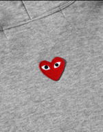 CDG Play Unisex Reverse Red Heart Zip Hooded Grey - Image 3