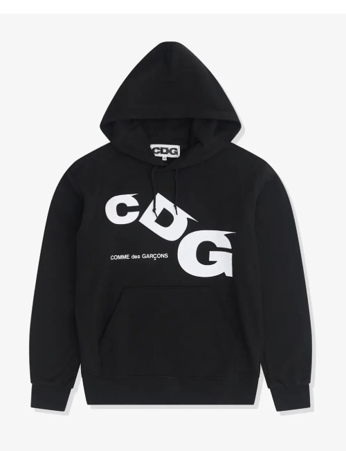 CDG-Printed-Logo-Hoodie-Black.png CDG Printed Logo Hoodie Black - Image 1