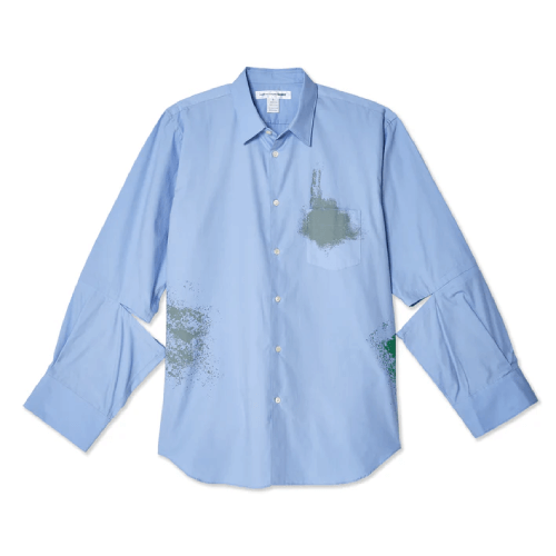 CDG-SHIRT-Mens-Cotton-Poplin-Garment-Printed-Shirt-Blue.png CDG SHIRT Men’s Cotton Poplin Garment Printed Shirt Blue - Image 1