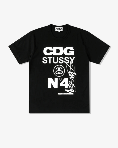 CDG-Stussy-T-Shirt-Black.png CDG Stüssy T-Shirt Black - Image 1