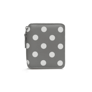 CDG Wallet Polka Dot Printed Full Zip Around Wallet Grey SA2100PD