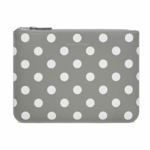 CDG Wallet Polka Dot Printed Zip Pouch Grey SA5100PD