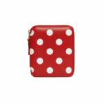 CDG Wallet Polka Dots Printed Full Zip Around Wallet Red SA2100PD