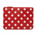 CDG Wallet Wallet Polka Dot Printed Zip Pouch Red SA5100PD