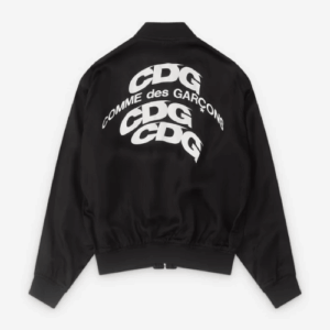 CDG Warped Logo Bomber Jacket Black