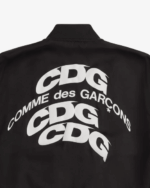 CDG Warped Logo Bomber Jacket Black - Image 2