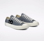 CDG Converse Black Heart Low Top Grey - Image 2