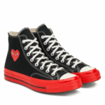 Cdg Converse Red Sole High Top Black - Image 3