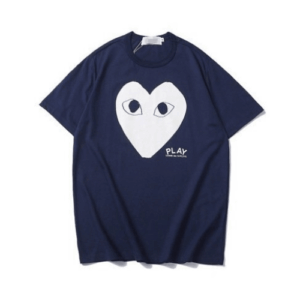 CDG White Heart Navy Blue Shirt