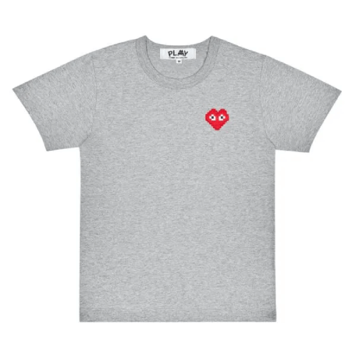 Comme-Des-Garcons-Play-Heart-Tee-Grey.png Comme Des Garçons Play Heart Tee (Grey) - Image 1