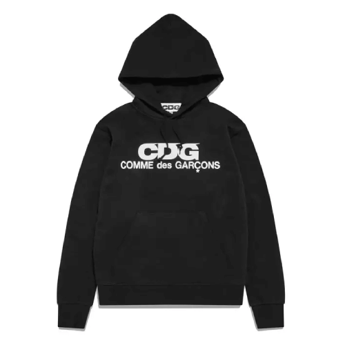 Comme-des-Garcons-Logo-Hoodie-Black.png Comme des Garcons Logo Hoodie Black - Image 1
