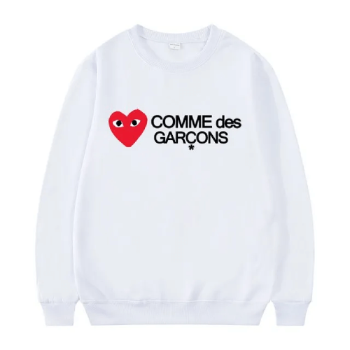 Comme-des-Garcons-Play-Heart-Logo-Sweatshirt-White.png Comme des Garçons Play Heart Logo Sweatshirt (White) - Image 1