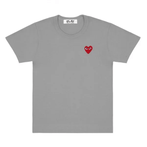 Comme-des-Garcons-Play-Heart-Logo-Tee-in-Grey.png Comme des Garçons Play Heart Logo Tee in Grey - Image 1