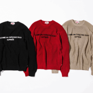 Supreme x CDG Sweater Red-Black-Beige