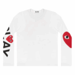 Comme Des Garçons Big Heart Long Sleeve White